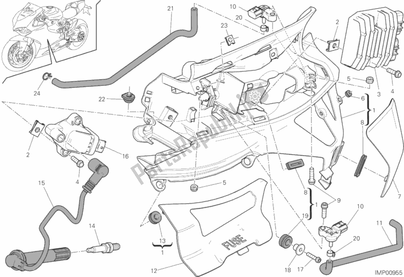 Todas as partes de Impianto Elettrico Sinistro do Ducati Superbike 1299S 90 TH Anniversario 2017